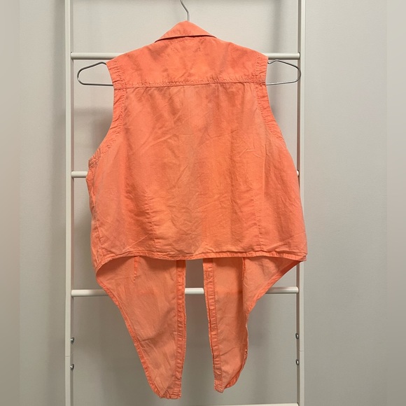 Coral cropped sleeve top, XS-S - Picture 2 of 4